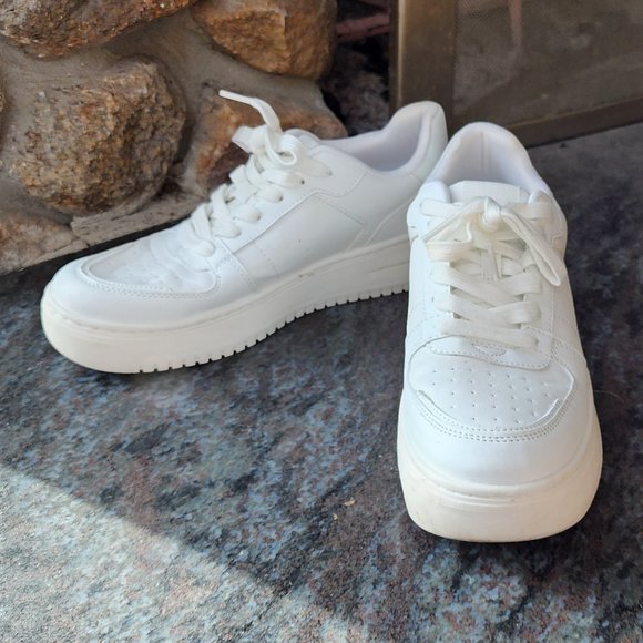 Wild Fable White Platform Sneakers Size 7.5 - Picture 2 of 16